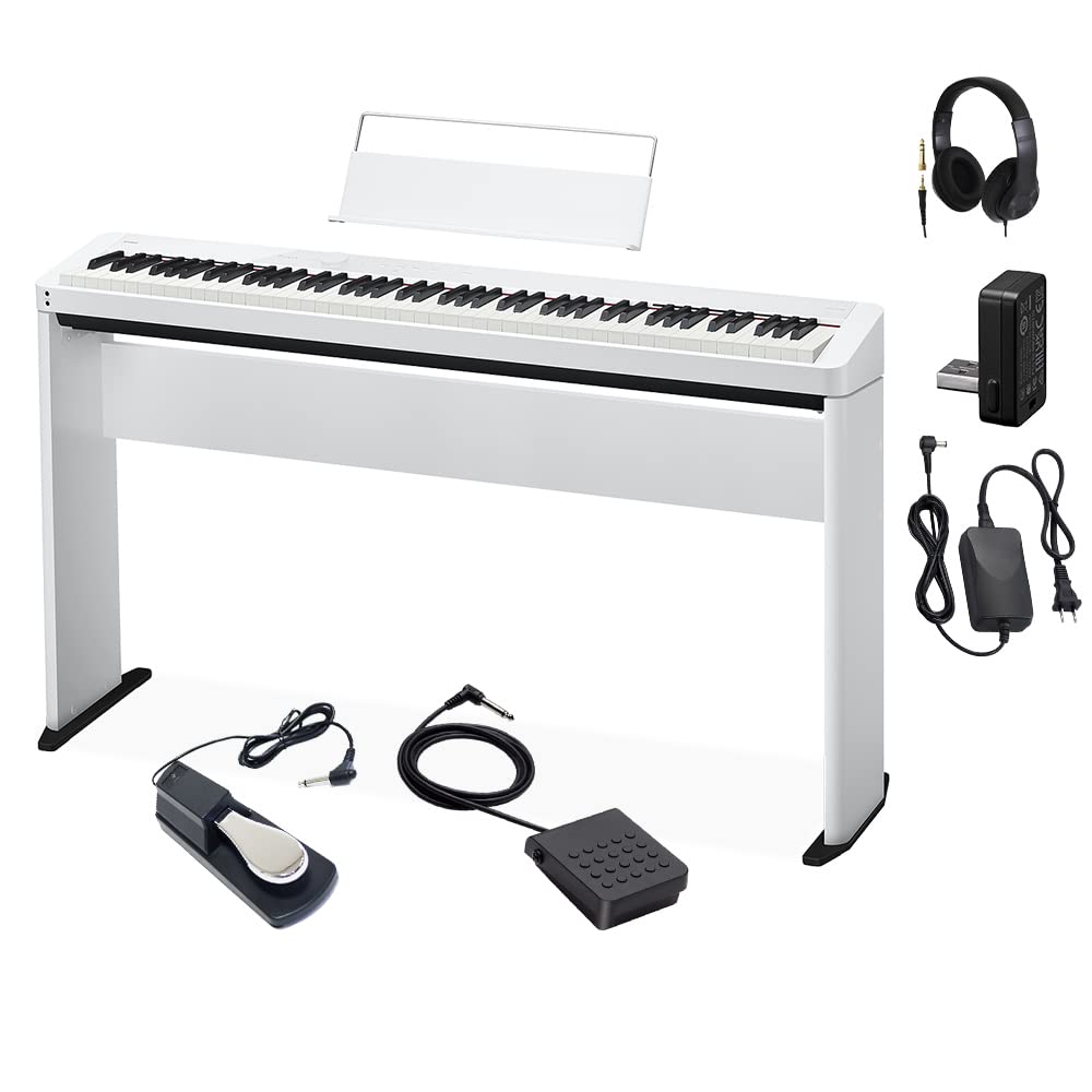 【美品・3列ペダル付】CASIO PX-S1100 WE 電子ピアノ 88鍵盤 CASIO PX-S1100 WE ホワイト 電子ピアノ 88鍵盤 ヘッドホン・X